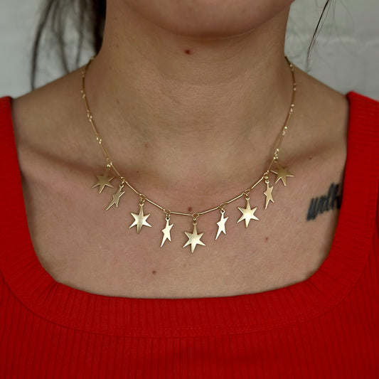 Ready Made Spiky Star Charm Necklace